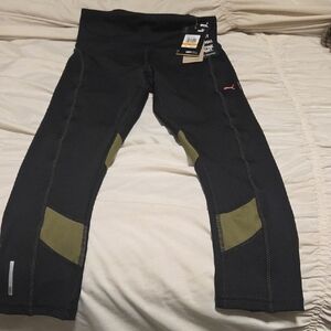 Puma - First Mile 3/4 lenght Black and Olive Active Leggings